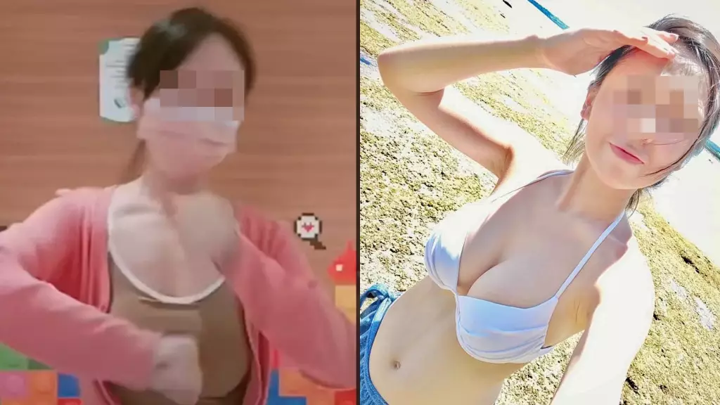 網民發現該名跳舞女子的真身。網圖