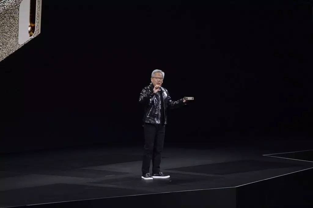 黃仁勳訪韓派零食掀搶購熱潮。AP圖