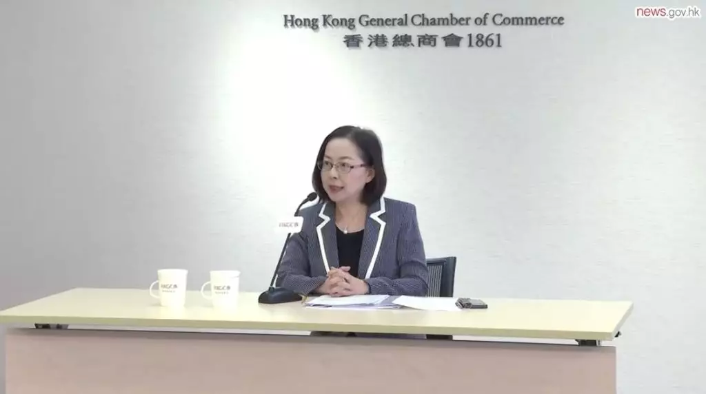 香港總商會主席陳瑞娟。政府新聞處截圖