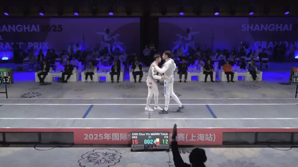 蔡俊彥在花劍大獎賽上海站奪得冠軍,是他首面國際賽金牌。International Fencing Federation FB