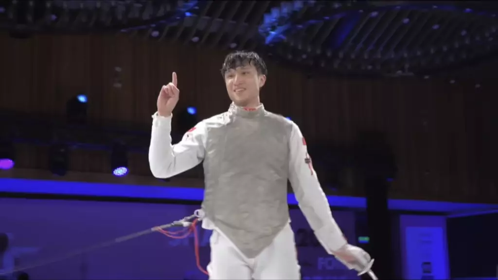 蔡俊彥在花劍大獎賽上海站奪得冠軍,是他首面國際賽金牌。International Fencing Federation FB