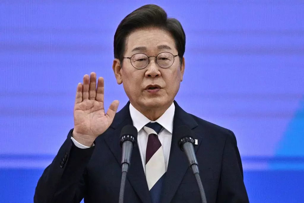 李在明兩星期前宣誓正式就任南韓總統。AP圖片
