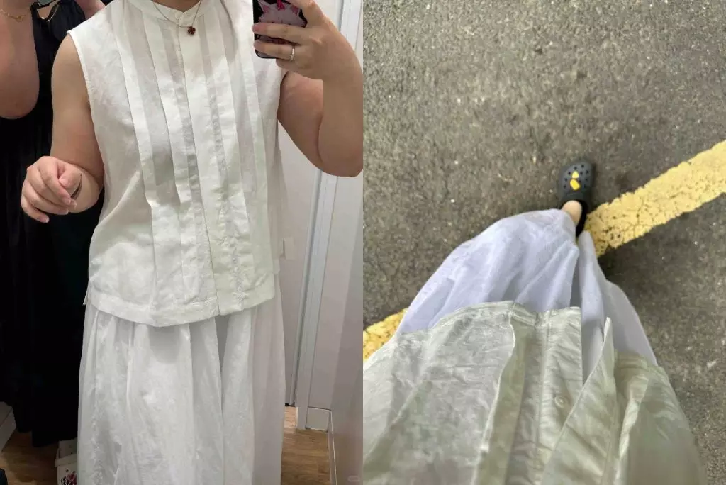 網友稱UNIQLO鏡子呈現的效果與現實存在色差。小紅書圖片