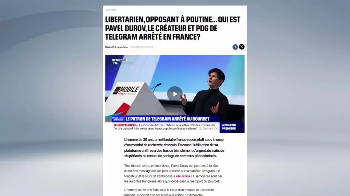 Telegram founder Pavel Durov arrested at French airport