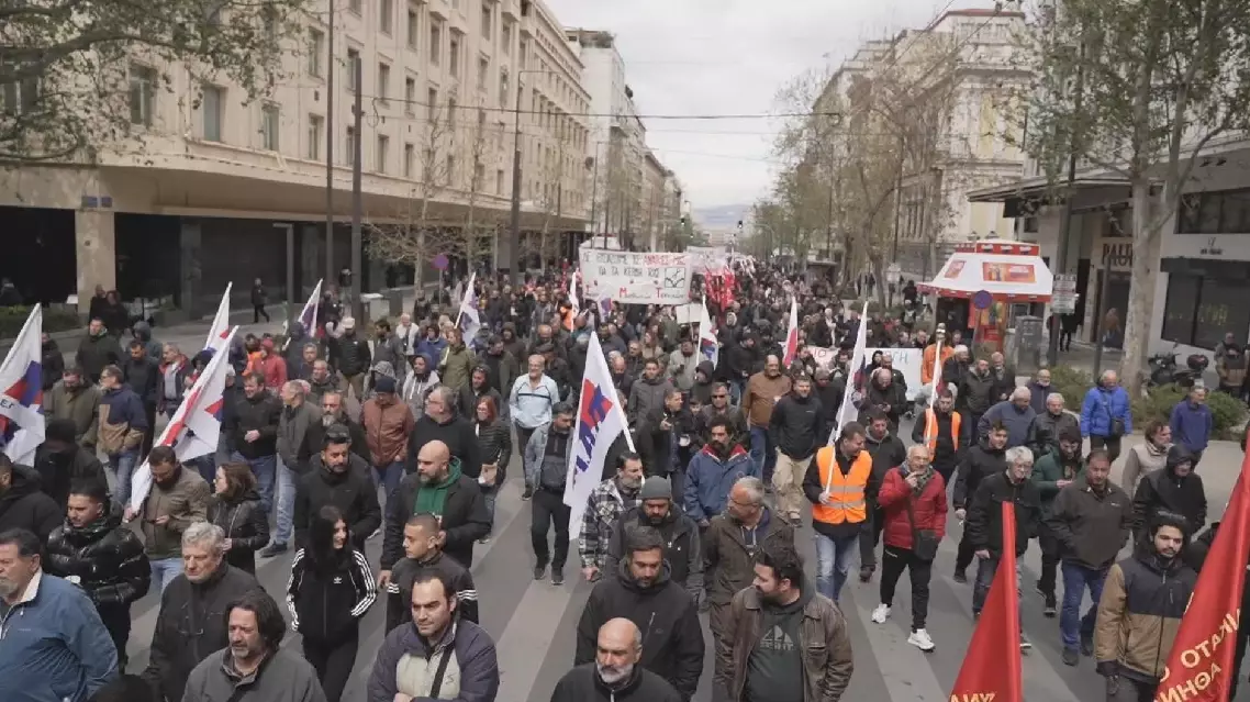 Greece grinds to halt as thousands take to streets demanding higher wages