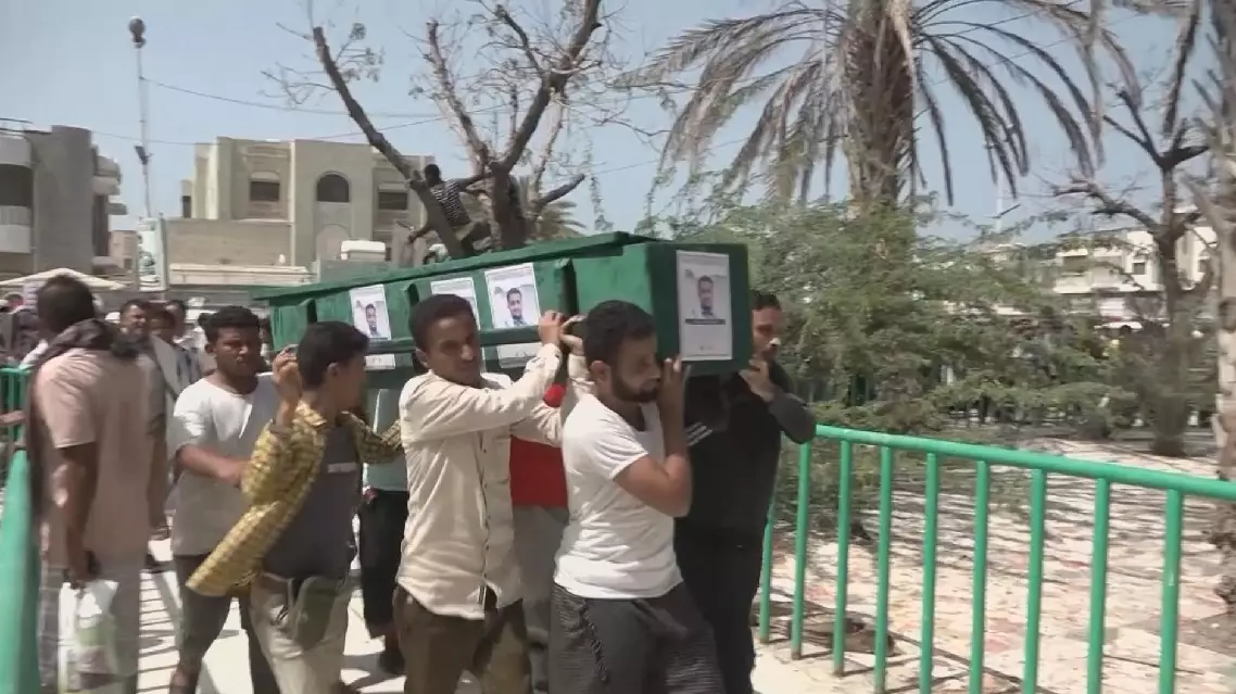 Mass funeral, protests held in Yemen after deadly U.S. airstrikes on Hodeidah
