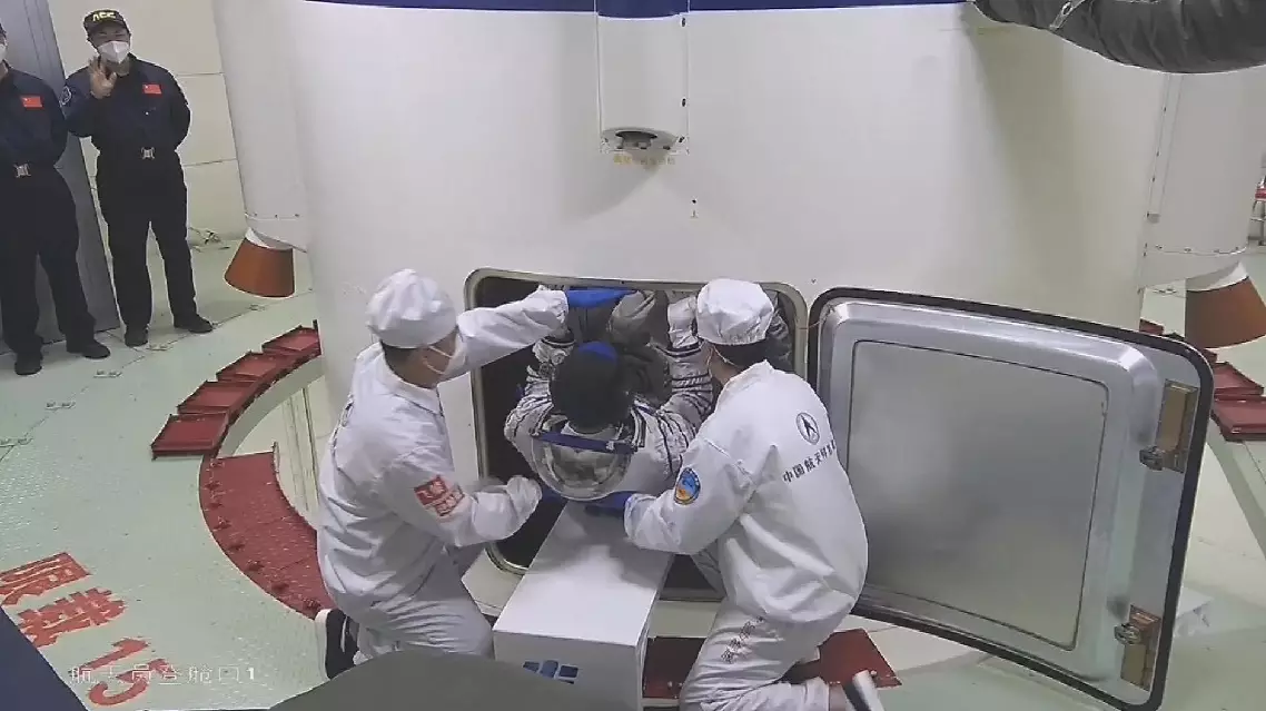 Shenzhou-20 astronauts board spaceship ahead of launch