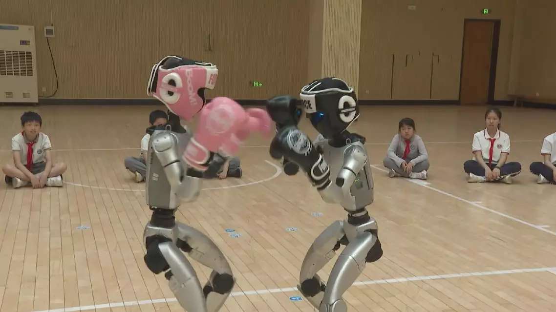 Humanoid robots showcase combat skills ahead of world’s first robot boxing match in Hangzhou