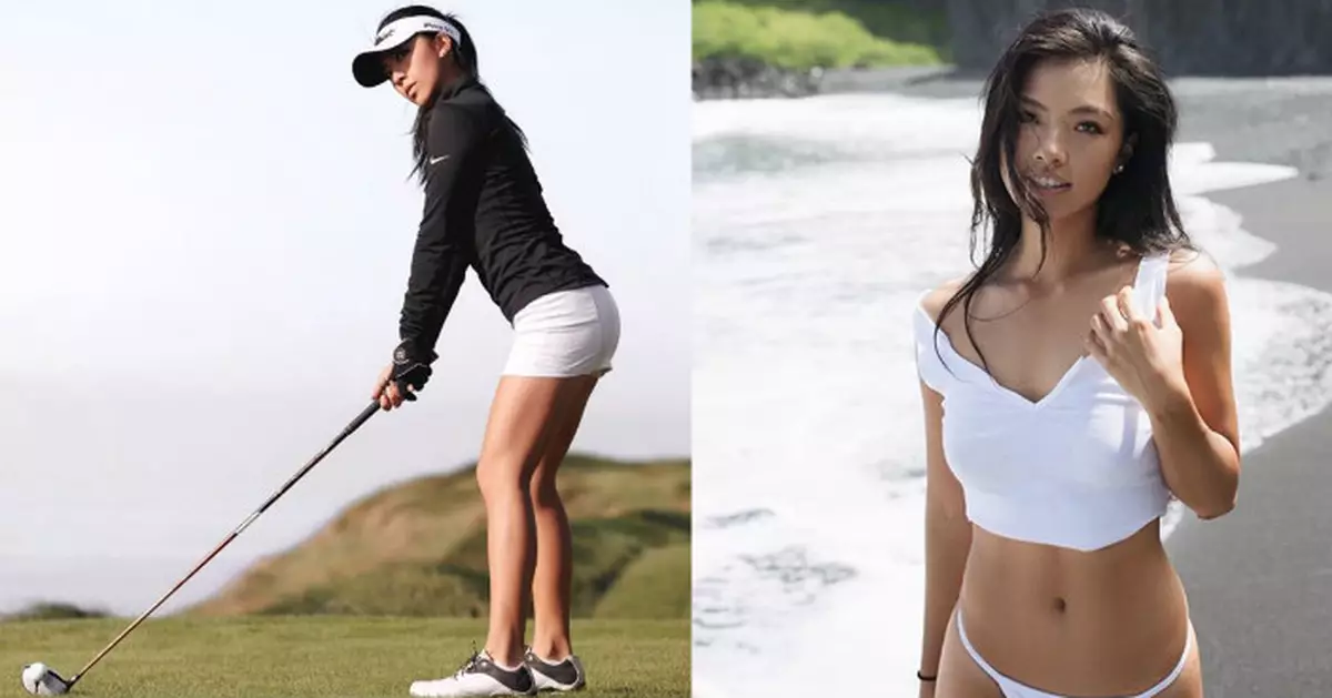 Golf goddess Lily He enjoys both golf talents and beauty