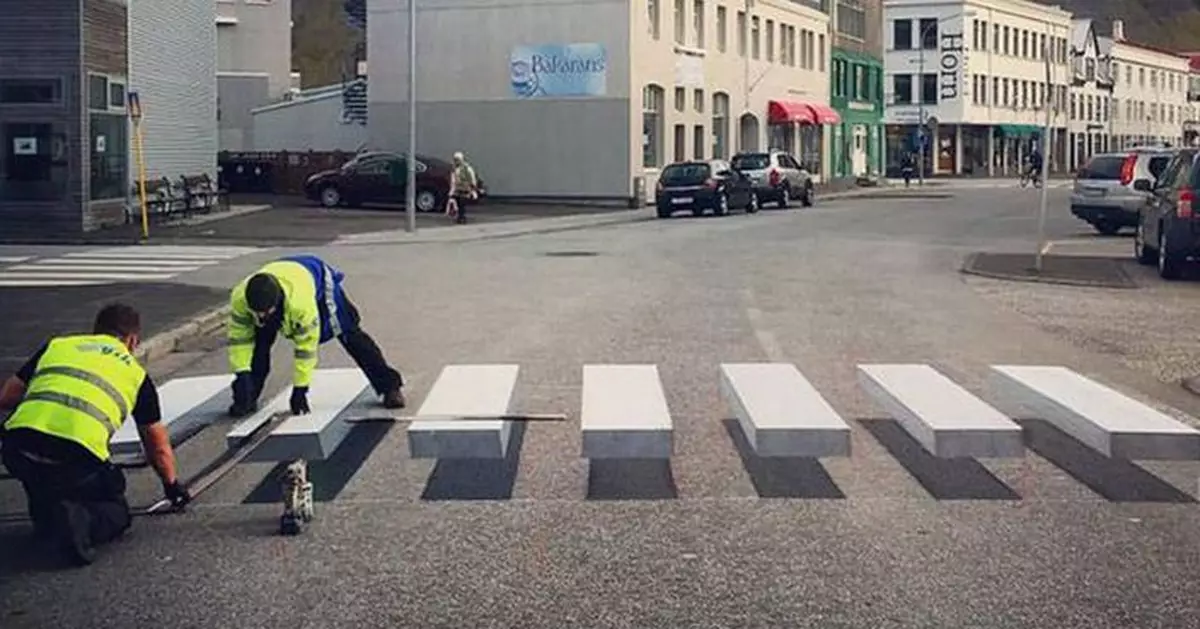 Iceland tests ‘floating’ zebra crossing to slow down speeding drivers