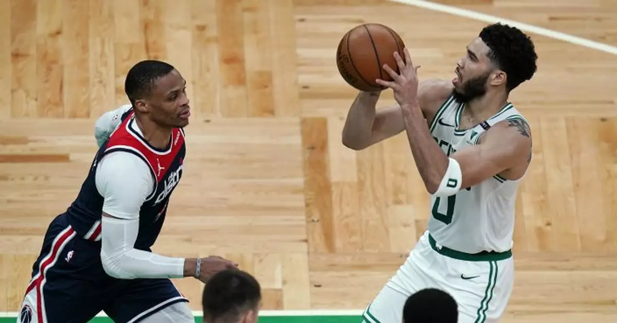 Tatum scores 50, Celtics beat Wizards 118-100 in play-in