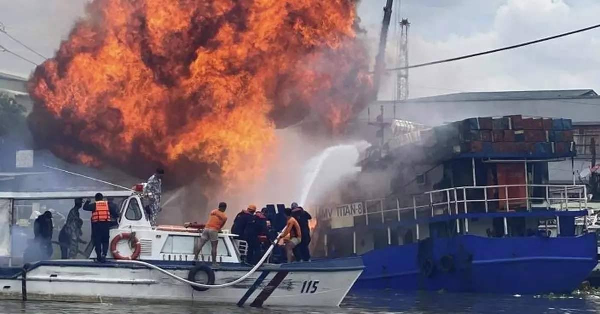 At least 6 injured in cargo ship fire at Manila wharf