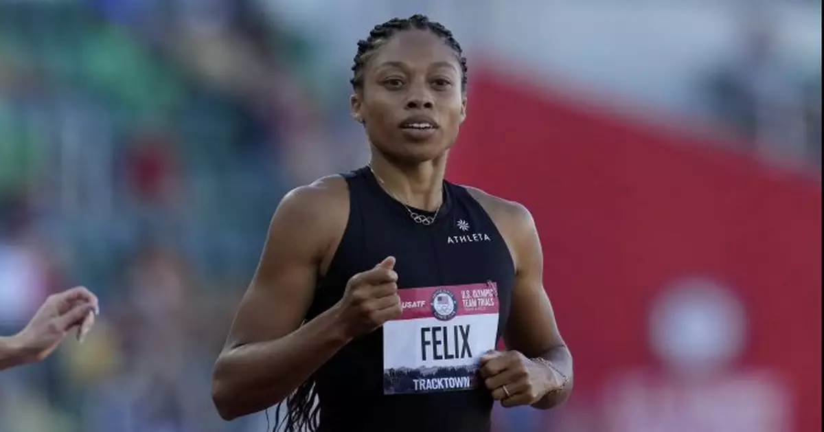 The Latest: Felix tries for 5th Olympics on Day 3 of trials