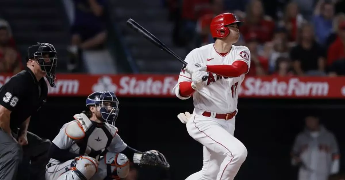 Ohtani goes into HR Derby mode as Angels rout Tigers