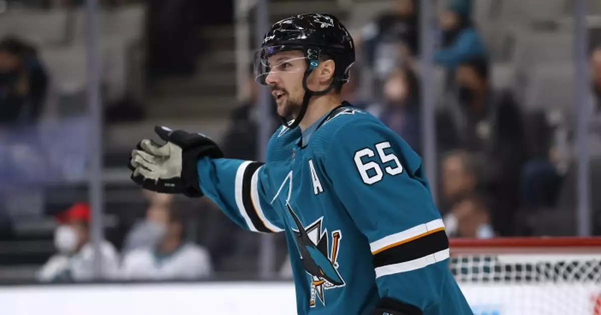 Hertl&#039;s hat trick leads Sharks past Flames 5-3