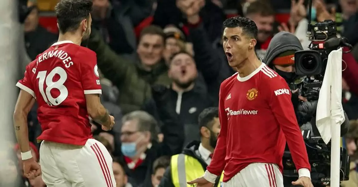 Ronaldo double earns EPL win for United in front of Rangnick
