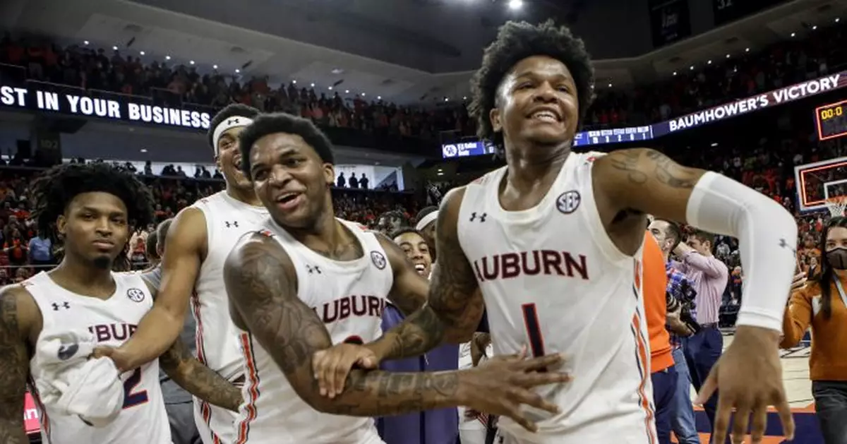 Auburn flies to No. 1 in AP Top 25 for first time in history