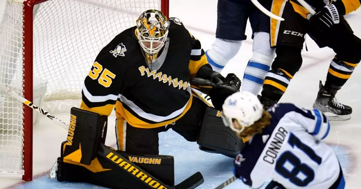 Penguins rally to edge road-weary Jets 3-2 in a shootout