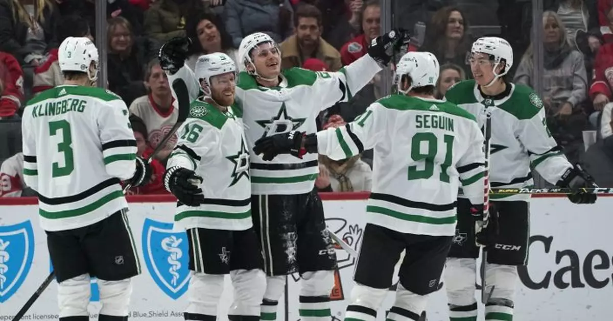 Hintz scores in overtime to lift Stars past Red Wings 5-4