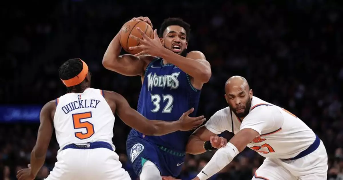 Towns&#039; three-point play helps Wolves edge Knicks 112-110