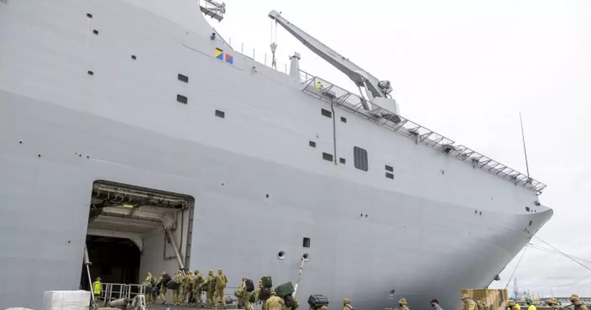 Australia navy ship with infected crew offloads aid to Tonga