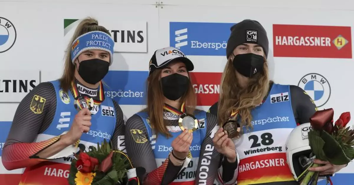 Latvia, Germany win World Cup luge golds; US grabs a bronze