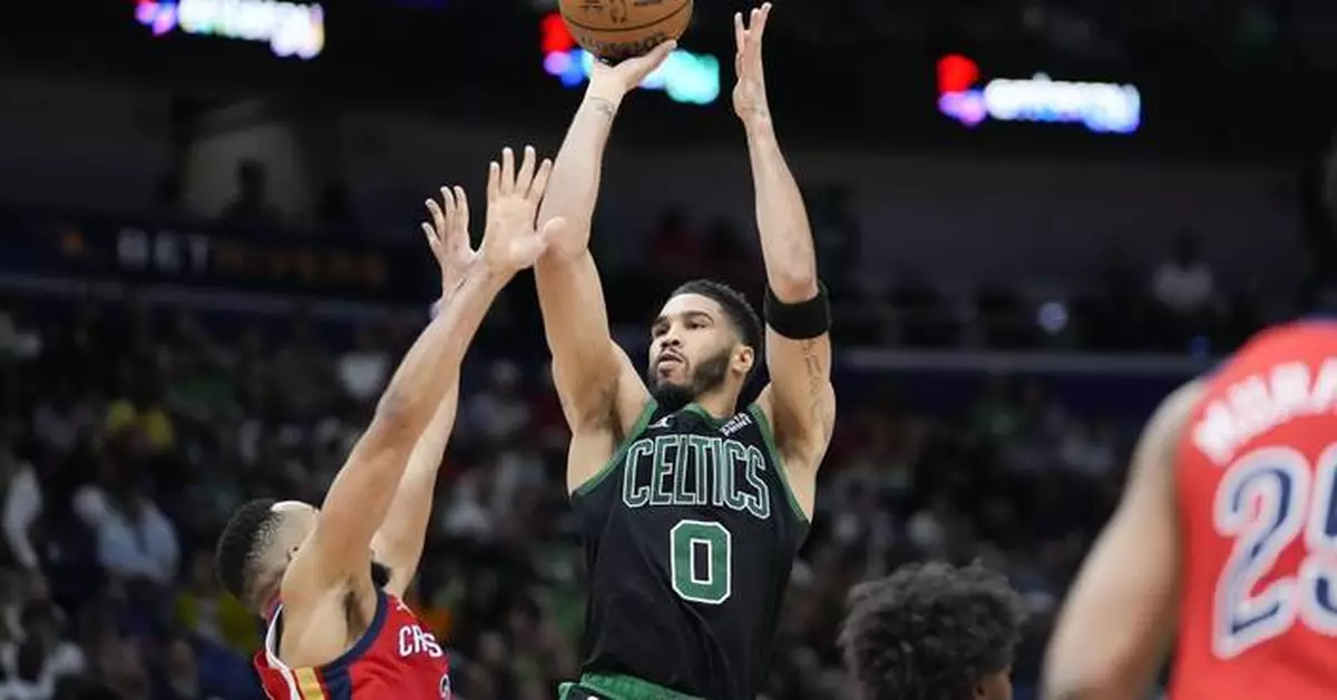 Tatum scores 23 as Celtics rebound from back-to-back losses with 104-92 win over Pelicans