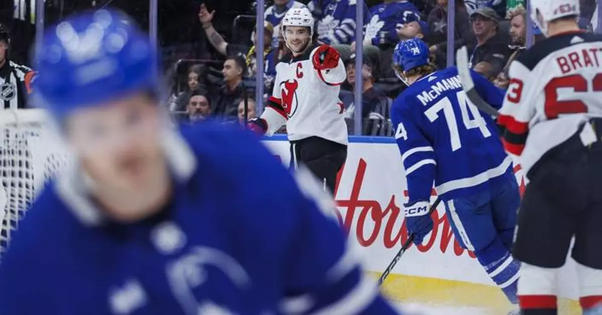 Hischier's 3-point game leads Devils past Maple Leafs 6-3; Matthews scores NHL-leading 59th