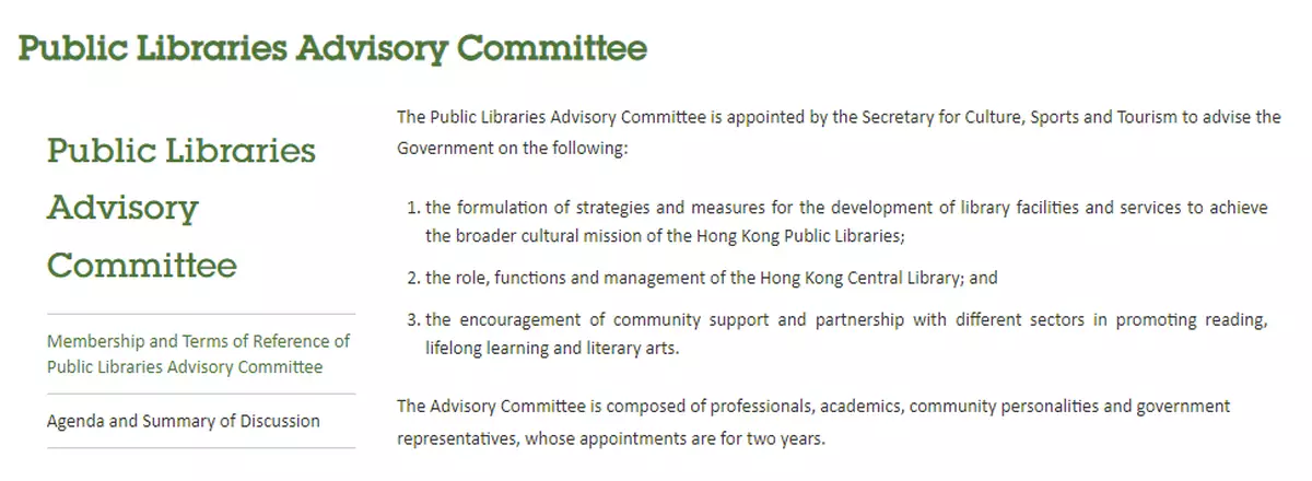 Appointments to Public Libraries Advisory Committee