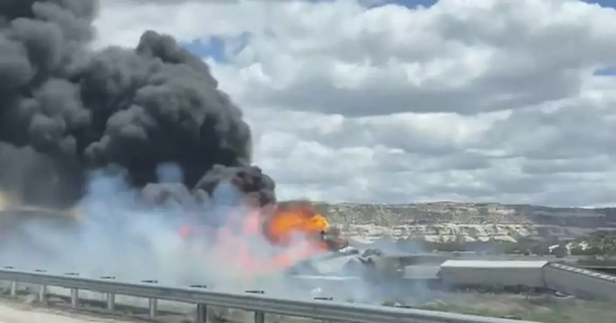 Interstate near Arizona-New Mexico line reopens after train derailment as lingering fuel burns off