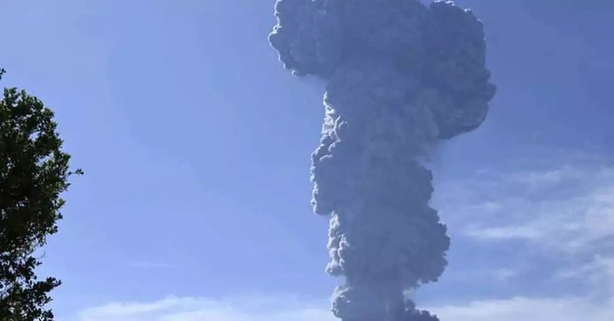 Indonesia's Mount Ibu erupts, spewing thick ash and dark clouds into the sky