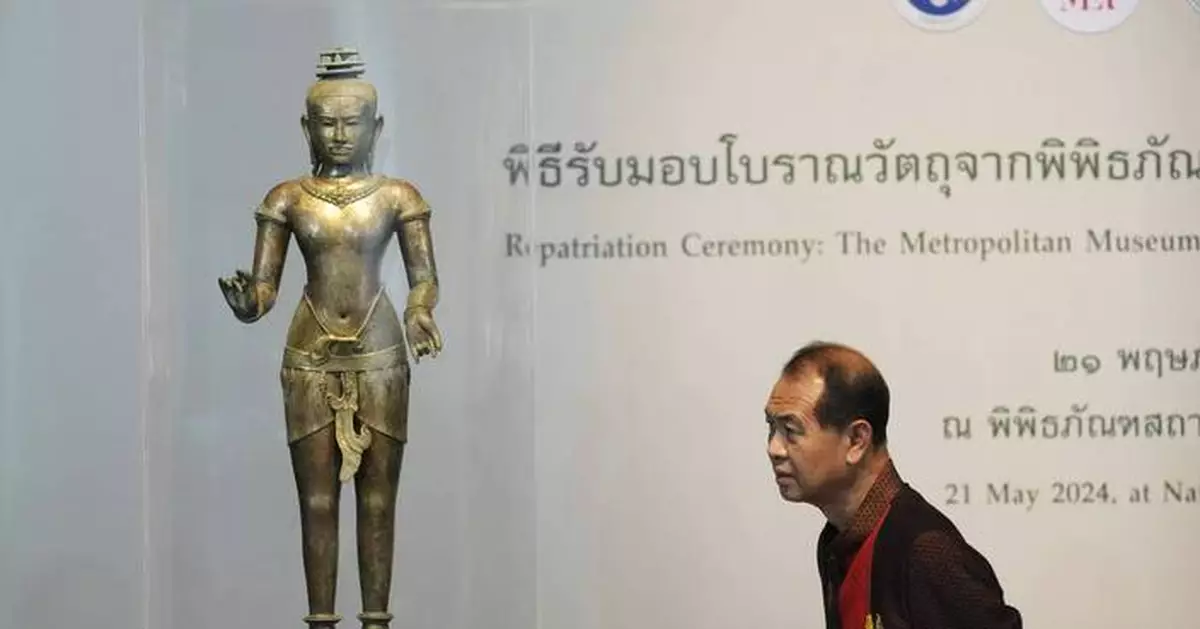 Thailand welcomes home trafficked 1,000-year-old statues returned by New York's Metropolitan Museum