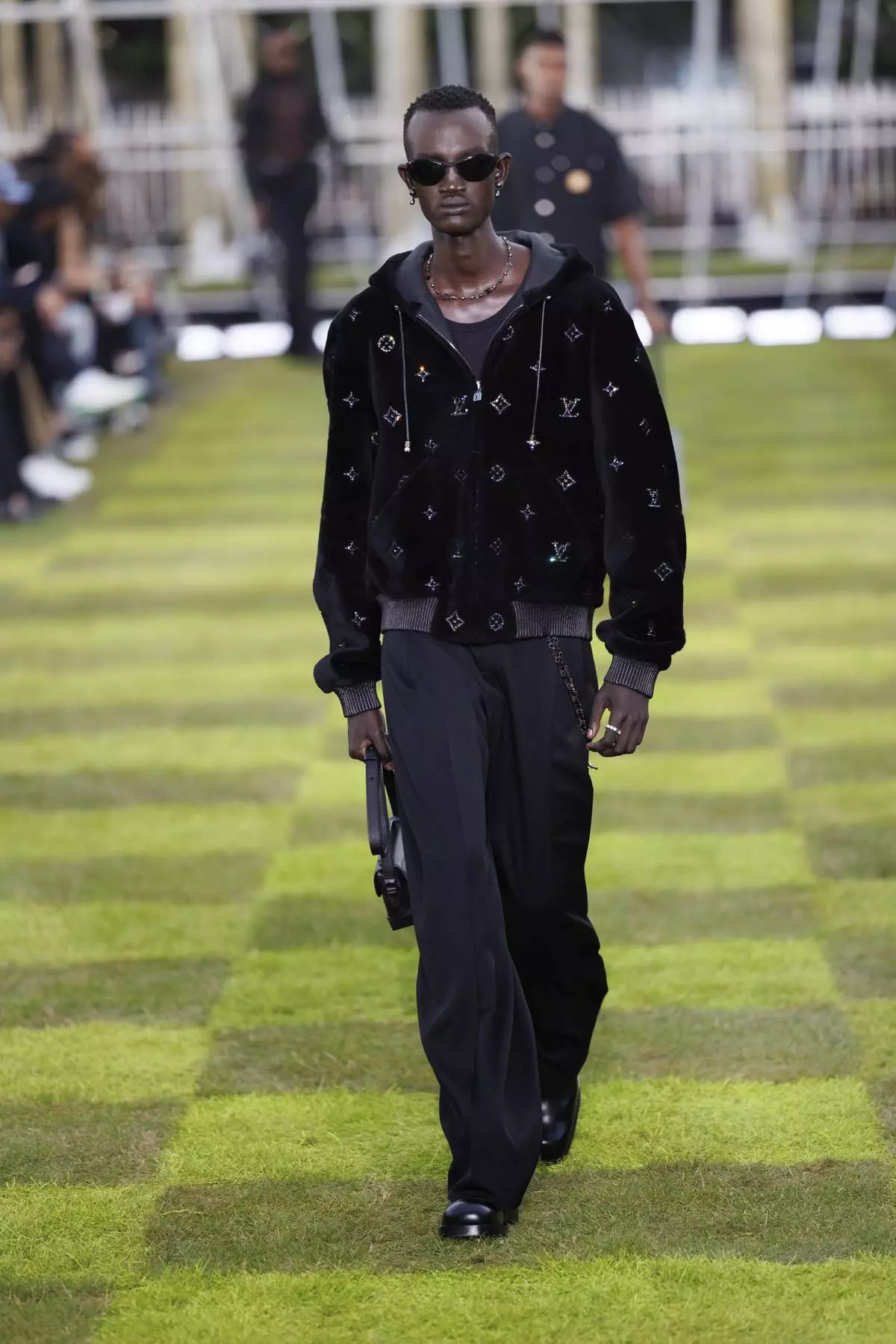 A model wears a creation as part of the Louis Vuitton Spring Summer 2025 collection, that was presented in Paris, France, Tuesday, June 18, 2024. (Photo by Vianney Le Caer/Invision/AP)