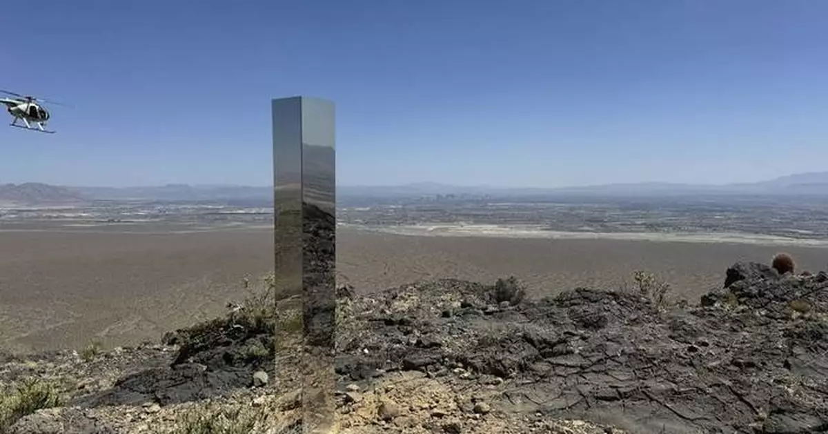Shiny monolith removed from mountains outside Las Vegas. How it got there still is a mystery