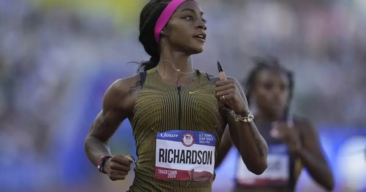 Sha'Carri Richardson overcomes wobbly start for win in first heat at Olympic trials