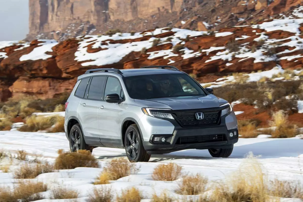 This photo provided by Honda shows the 2021 Passport. The Passport is well suited for daily family duty as well as weekend trips for outdoor recreation. (Courtesy of American Honda Motor Co. via AP)
