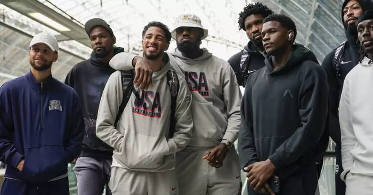 The US men's basketball team arrives in France, with its Paris Olympics opener on Sunday