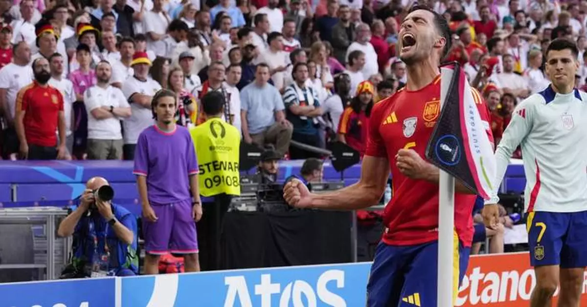 Like father, like son. Mikel Merino emulates dad's goal celebration at same stadium at Euro 2024