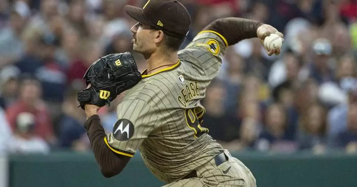 Dylan Cease strikes out 10 as the Padres combine for a 1-hitter in a 7-0 victory over the Guardians