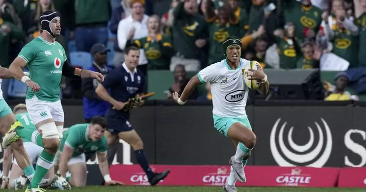 Springboks confirm No. 1 status by beating Six Nations champion Ireland 27-20