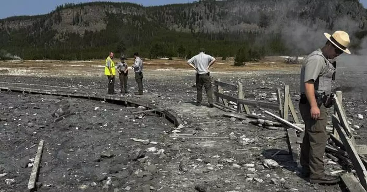 Surprise blast of rock, water and steam in Yellowstone sends dozens running for safety