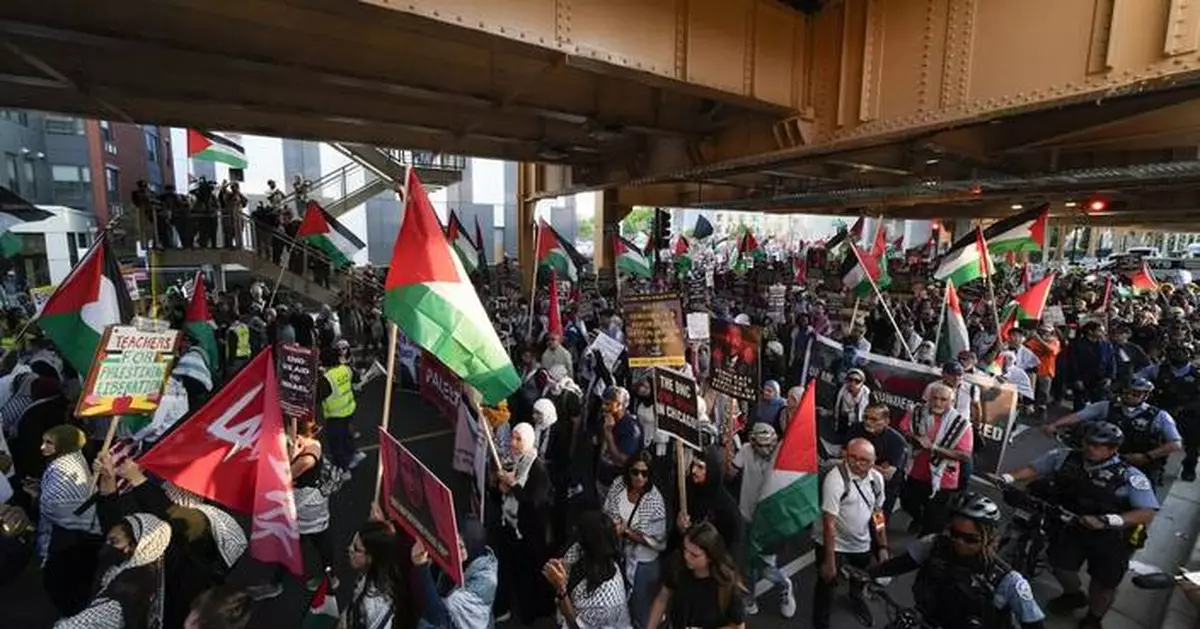 Pro-Palestinian demonstrators voice opposition to war in Gaza as delegates leave DNC