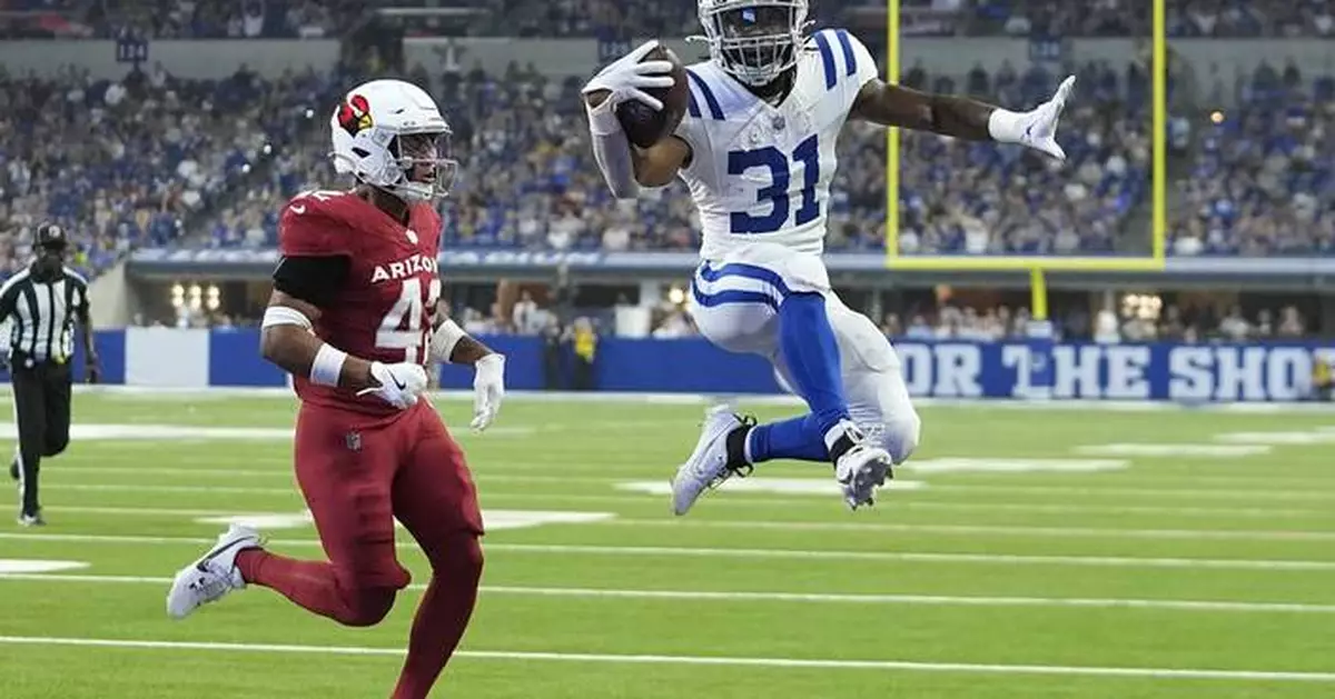 Colts backups rush for 3 scores to beat mistake-prone Cardinals 21-13 in preseason