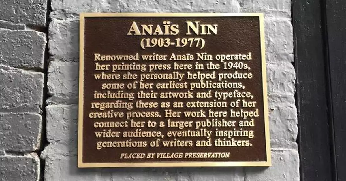 New York City plaques honoring author Anaïs Nin and rock venue Fillmore East stolen for scrap metal