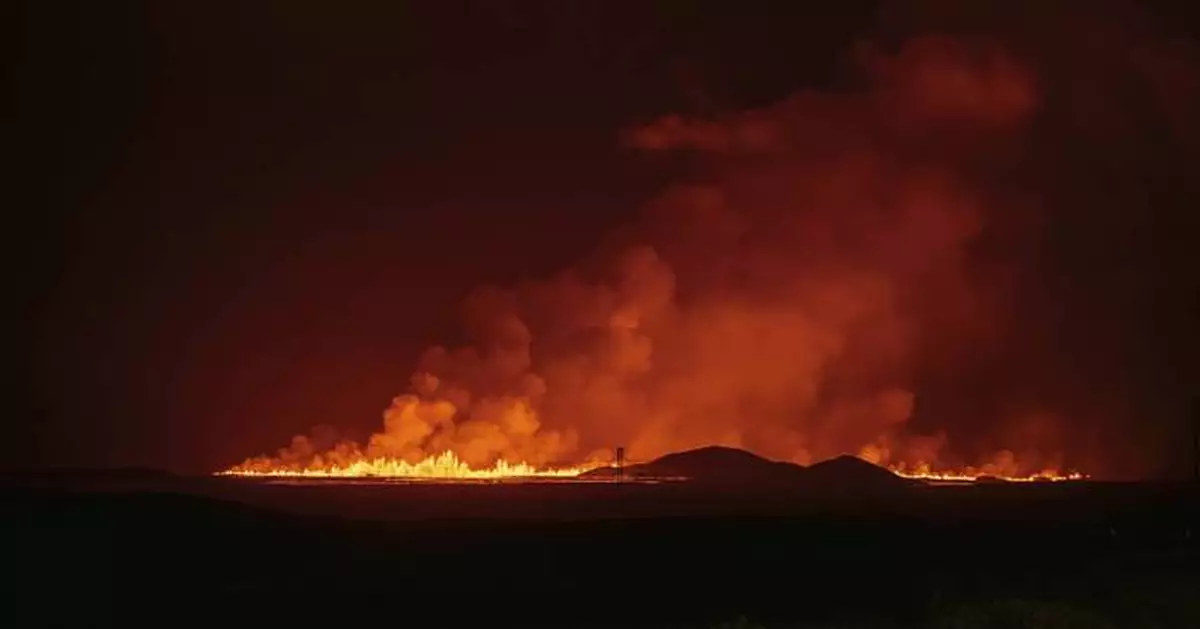 An Iceland volcano erupts again but spares the nearby town of Grindavik for now