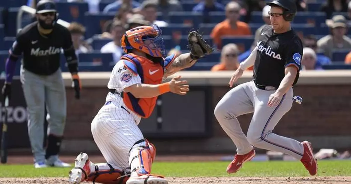 Hill's go-ahead single in 8th inning lifts Marlins over Mets 3-2