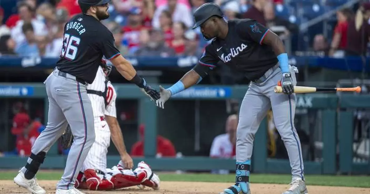 Jake Burger homers for 4th straight game as the Marlins beat the Phillies