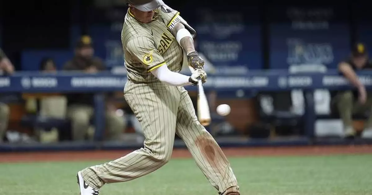 Manny Machado hits 3-run homer and singles twice in the Padres' 13-5 victory over the Rays