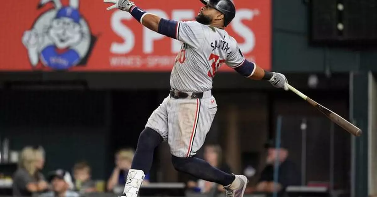 Santana's sacrifice fly in 9th off All-Star closer Yates sends Twins past Rangers 3-2