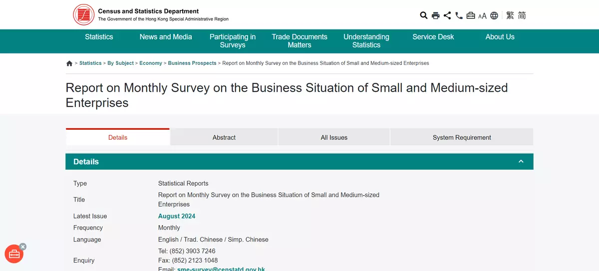 SMEs' Business Sentiment Weakens Slightly in August 2024, Varying Across Sectors